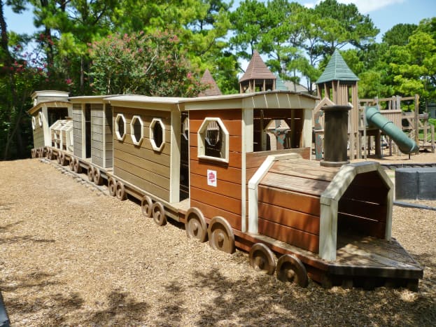 Wooden Train in Donovan Park 