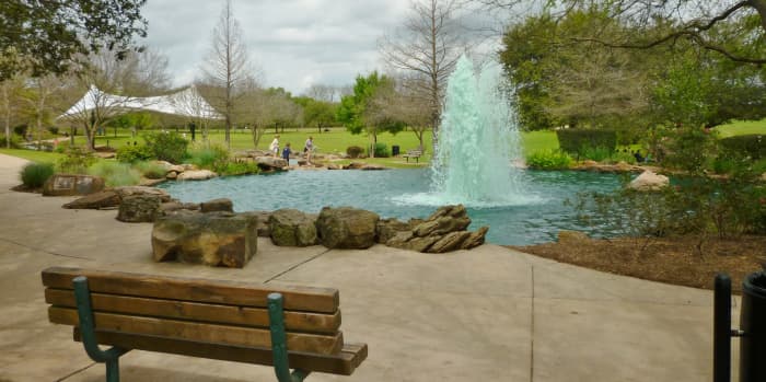 Oyster Creek Park &ndash; Fountain at the top of water feature
