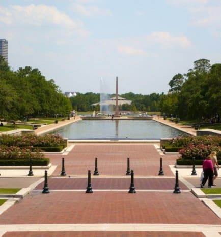 Reflection pool in Hermann Park
