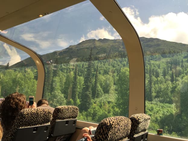 Ride in glass topped train from Anchorage to Denali