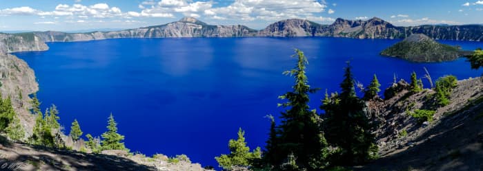 Beautiful blue Crater Lake National Park, Oregon