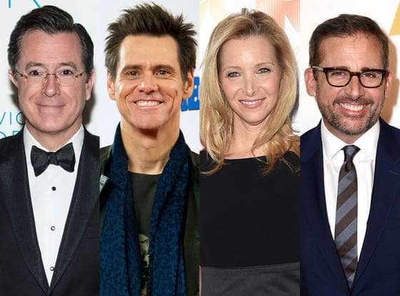 Actors rejected from &quot;SNL&quot;: (From left) Stephen Colbert, Jim Carrey, Lisa Kudrow and Steve Carell. 