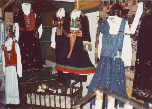 Clothing displayed at Little Norway