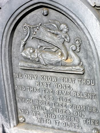 Detail on monument in Masonic cemetery in Chappell Hill, TX