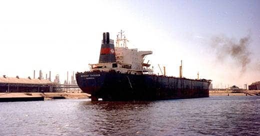 Large Ships and Barges viewed in the Houston Ship Channel