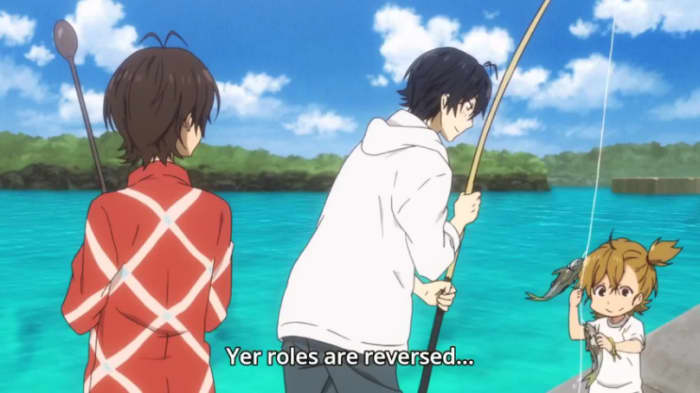 When you need your kid to take fish off your fish hook. From &quot;Barakamon&quot;