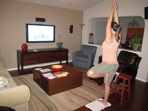 Woman doing yoga.