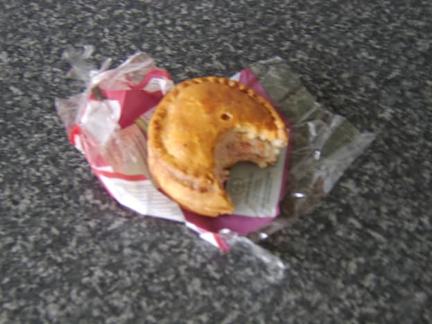Prepacked pork pies are extremely fisherman friendly, however unclean your hands