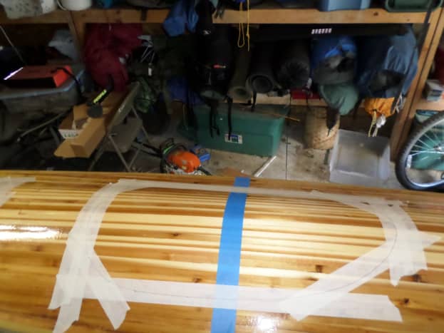 Taping of deck for hatch placement