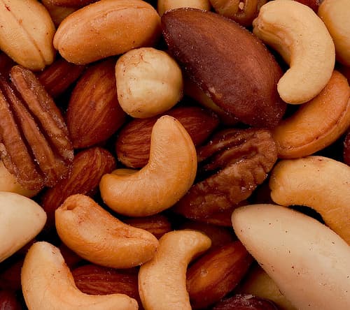 Mixed nuts- pecans, cashews, Brazil nuts, a good source of Vitamin E