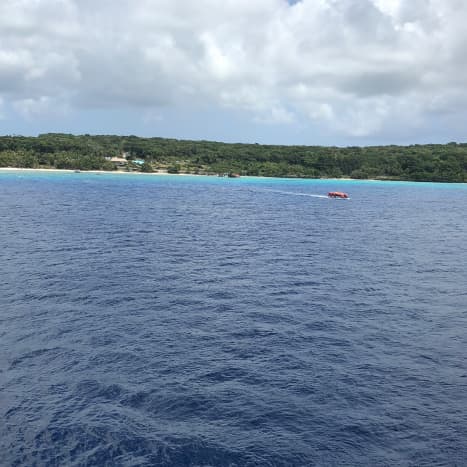 Lifou from the ship anchored offshore