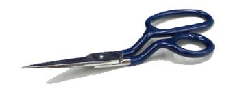 Offset scissors. Also sometimes called 'sheep shears' for the handle style, though actual sheep shears have much heavier-duty, wider blades