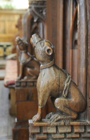 A wooden carving in the Swaffham Church