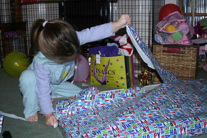 Tearing off Wrapping Paper