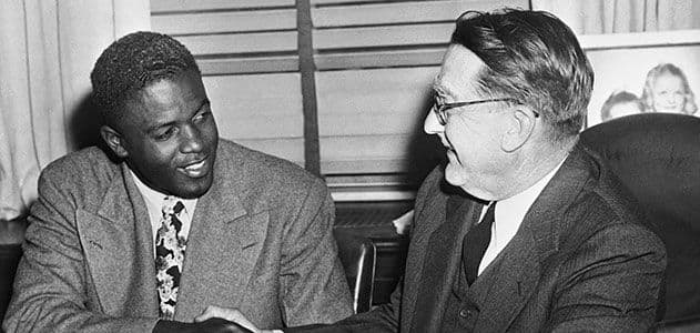 Jackie with Branch Rickey.