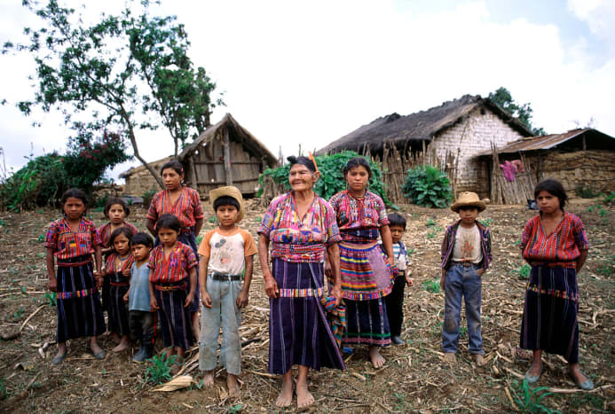 A Maya family in Guatemala in 1993.