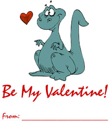 Sample downloadable cartoon kids Valentine's Day card