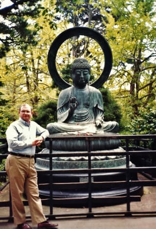 Buddha and my hubby in the Japanese Tea Garden.