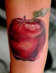 Old school love Apple tattoo  Apple tattoo Traditional tattoo Tattoos