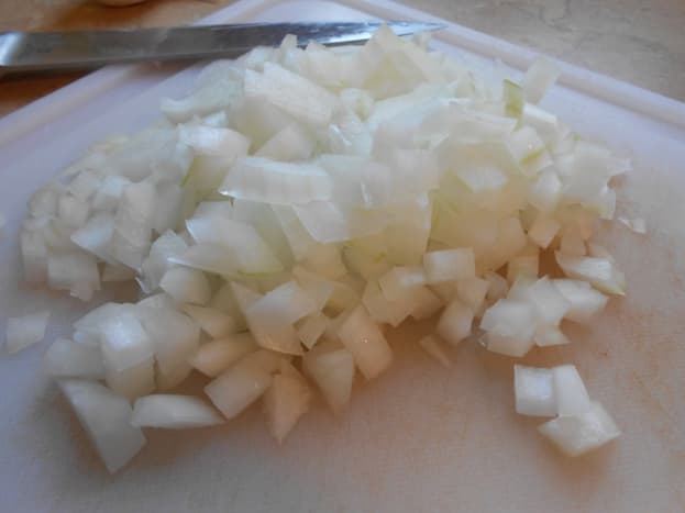 Finely chop 1 medium onion.