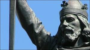 Statue of Alfred the Great, King of Wessex, later first King of England.