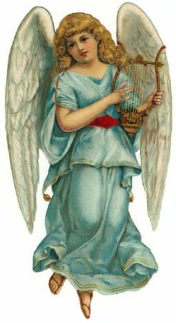 Vintage Christmas angel with harp