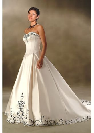 Ball Gown Dress with strapless neckline www.weddingdressonlineshop.co.uk