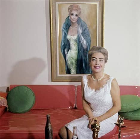 Actress Joan Crawford with Her Portrait by Margaret Keane