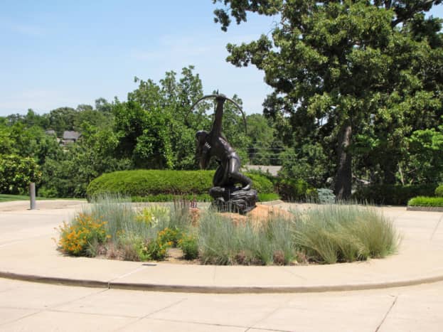 Western Bronze Sculptures found outside the Gilcrease Museum
