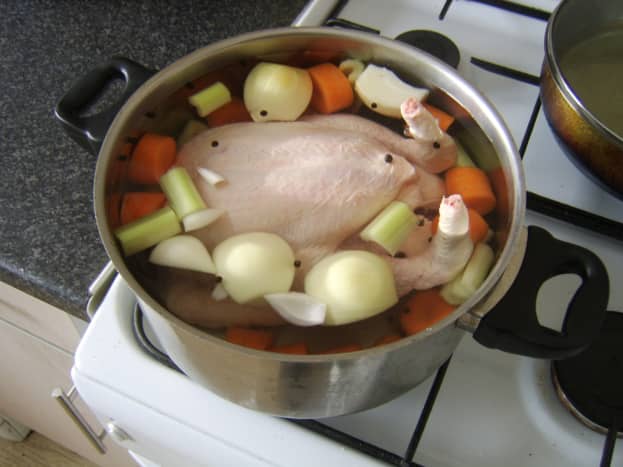 Chicken is ready for poaching