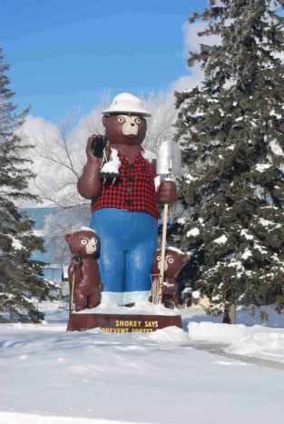 Smokey dressed for the weather