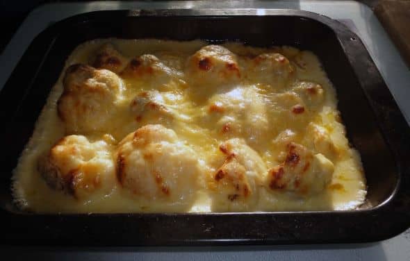 Cauliflower Cheese baked in the oven