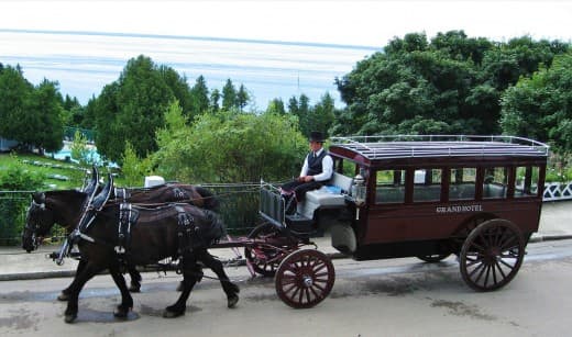 Horse drawn carriage at the Grand Hotel