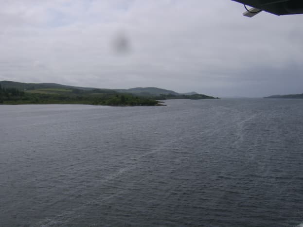 View down the West Loch as the Islay ferry departs Kennacraig