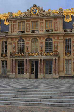 This is the main entrance to Versailles Palace via the Marble Courtyard