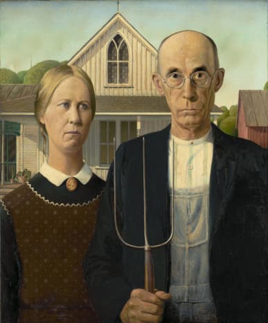 Painter Grant Wood's American Gothic came into the public domain on January 1, 2013.