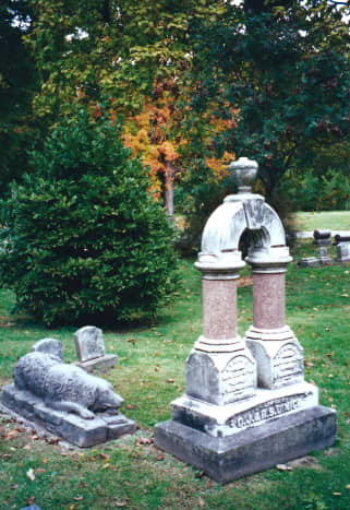 Dimick children's gravesite (brother and sister) with faithful dog