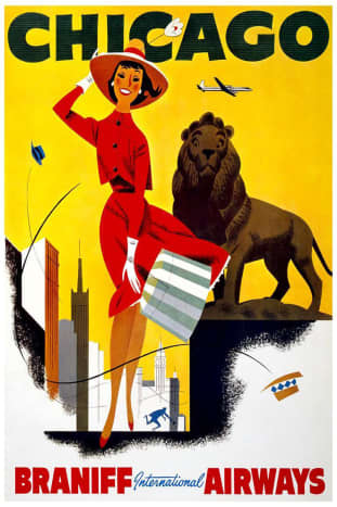 Chicago vintage travel poster