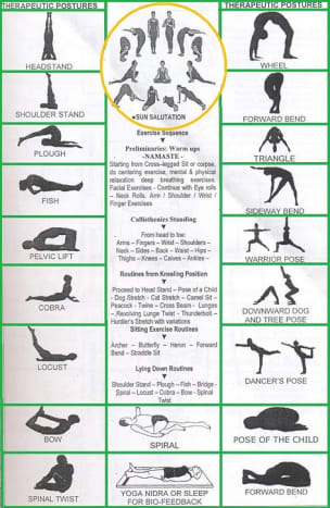 Yoga Posters of Different Exercises