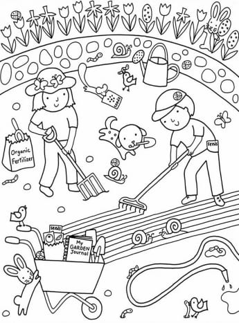 Kids Flower Gardens Colouring Pages Free Coloring Pictures to Print