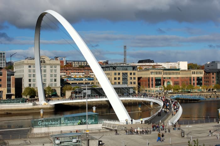 The Millenium Bridge comes down and pedestrians start walking across the Tyne, two communities reconnected.