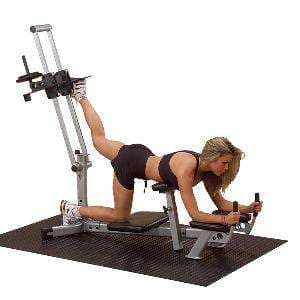 Exercuse machine that Target the Derri&egrave;re with blond lady demonstrating