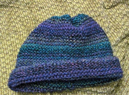 I used Lion Brand Yarn Tweed Stripes in Caribbean for this cool hat.