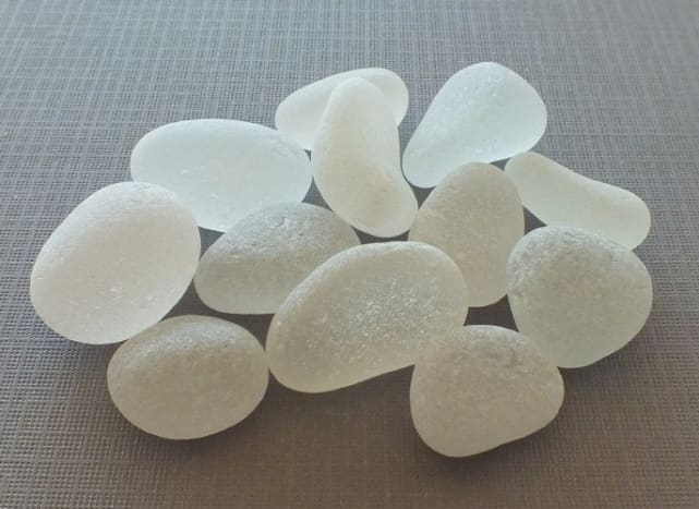 Clear: the most common sea glass color.