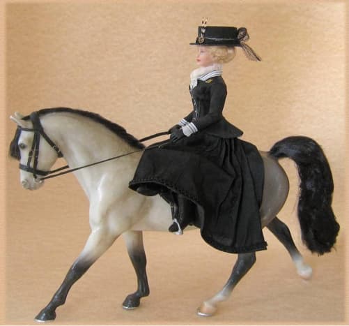 Horseback Riding Porcelain doll crafted ByAnneMarieDolls