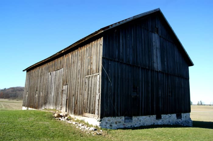 Many old barns were painted red or white.  Others, such as this simple, yet beautiful, barn were left natural.