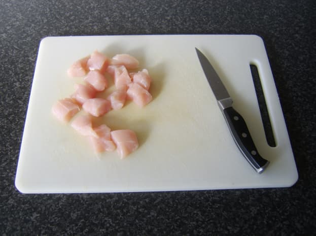 Diced chicken breast meat