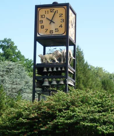 Clock tower at a National Zoo entrance, circa 2005.