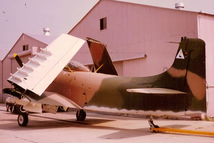 The Smithsonian's A-1 Skyraider at the Paul E. Garber Facility, MD circa 1990.