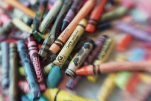 Old broken crayons
